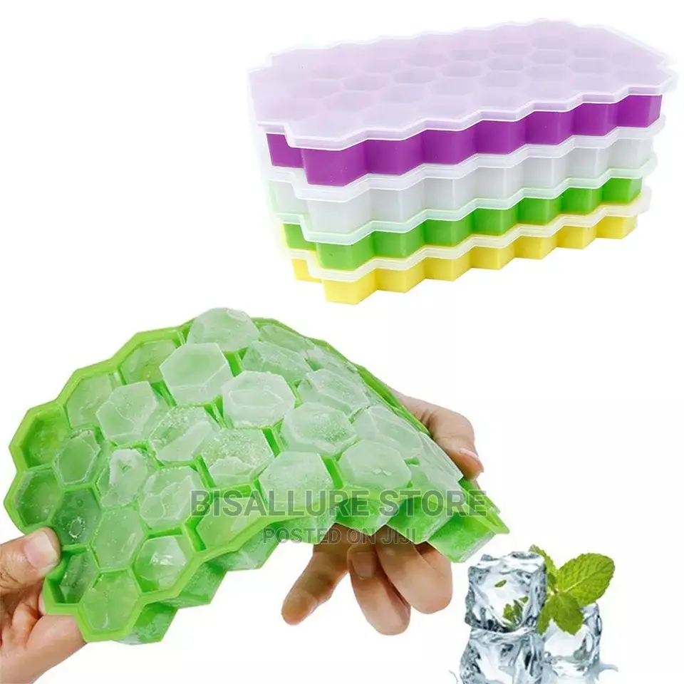 Silicon Ice Cube Tray Mold With Cover -37cube