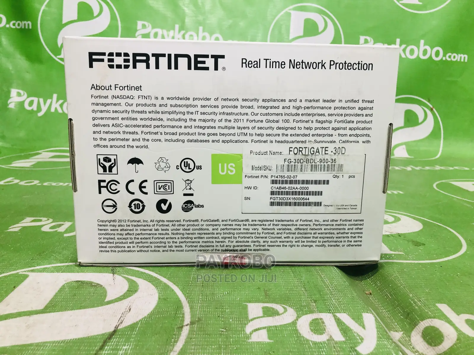 Fortinet Fortigate-30d Security Appliance Firewall