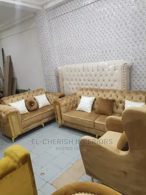 Quality 7 Seater Living Room Fabric Albania Sofa Chair.