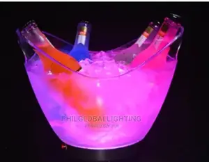 Rechargeable Led Light Acrylic Champagne Ice Bucket