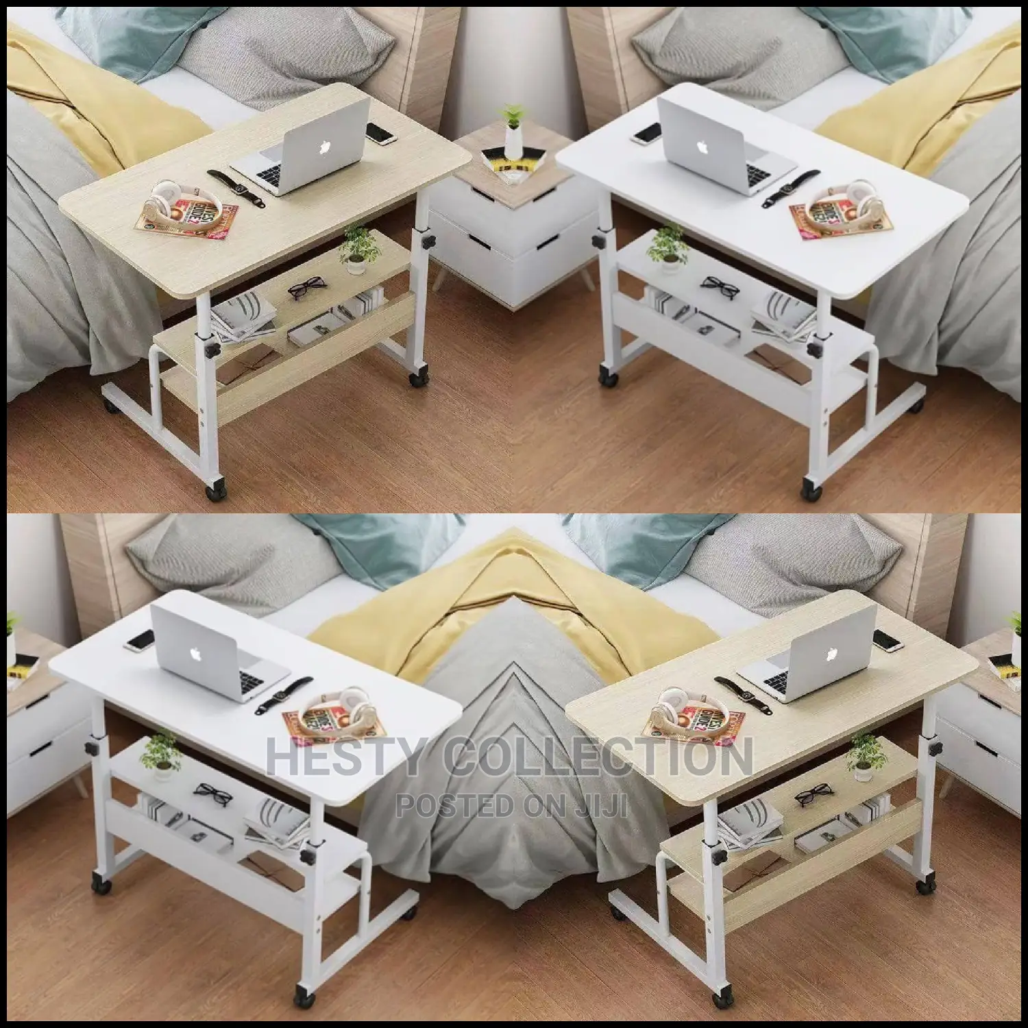 Laptop Table With Adjustable Height and Layer Shelf