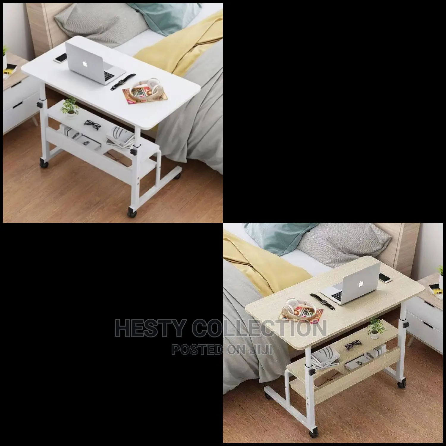 Laptop Table With Adjustable Height and Layer Shelf