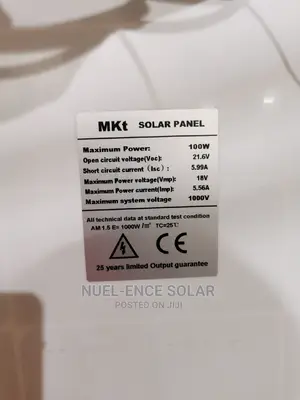100w 18v MKT Solar Panels