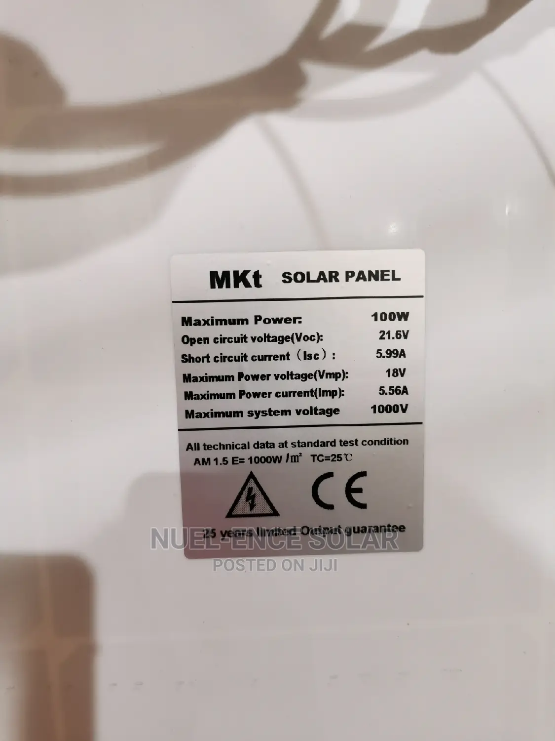 100w 18v MKT Solar Panels