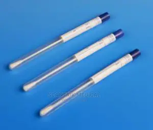 Portable Sterile Viscose Head Wooden Stick Transport Swab