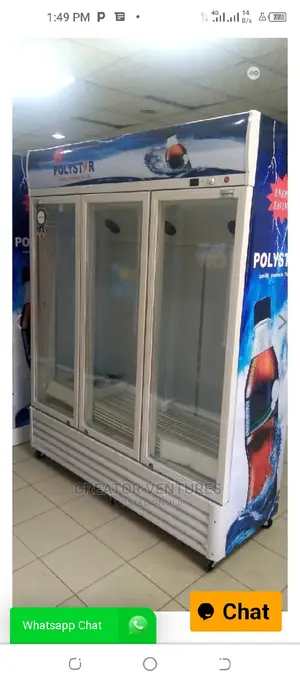 Display Refrigerator Show Glass Polystar,3 Doors,Fast Chill