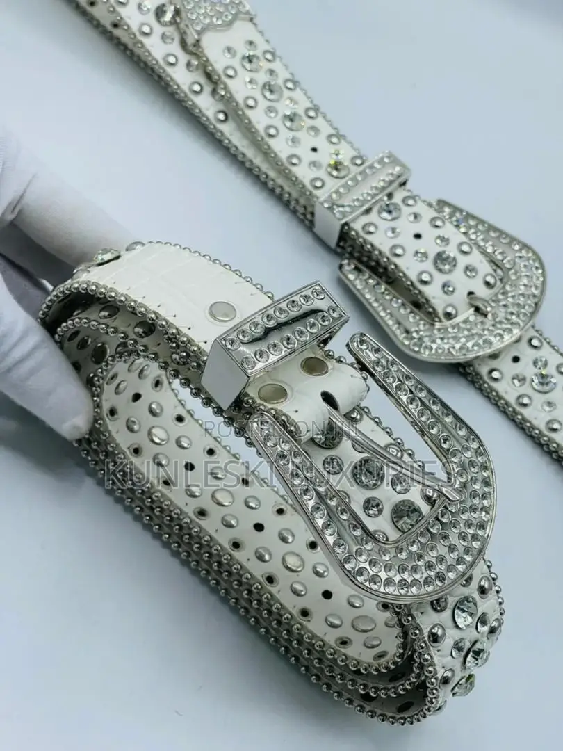 Original Designer Leather Stone Belt Collection Available