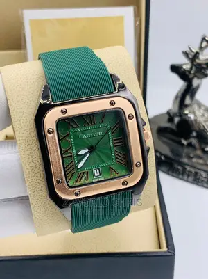 Cartier Green Rubber Strap Wristwatch