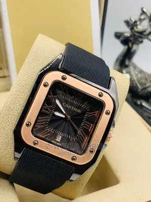 Cartier Black Rubber Strap Wristwatch