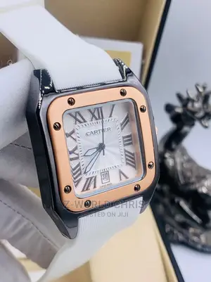 Cartier White Rubber Strap Wristwatch