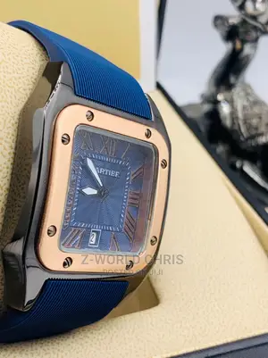 Cartier Blue Rubber Strap Wristwatch