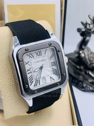 Cartier Black Rubber Strap Wristwatch