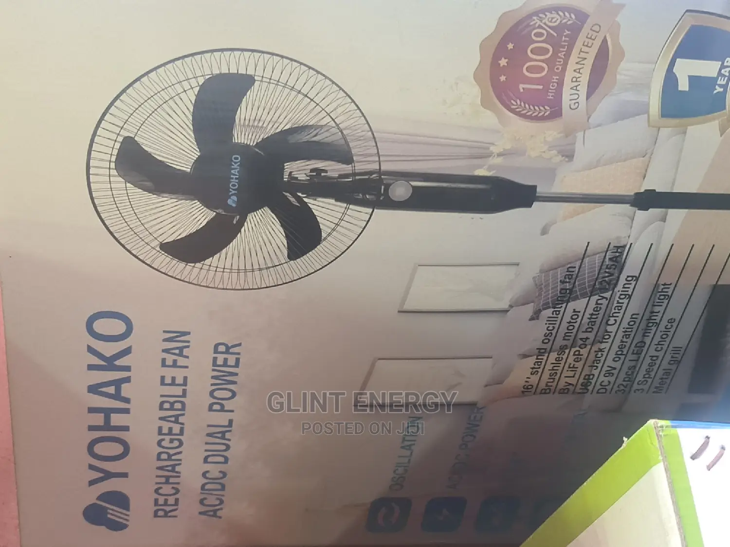 Yohako Rechargeable Solar Fan
