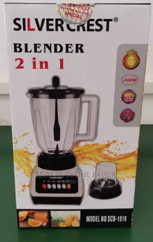 100% Copper Motor 400W Silver Crest 2-In1 Blender