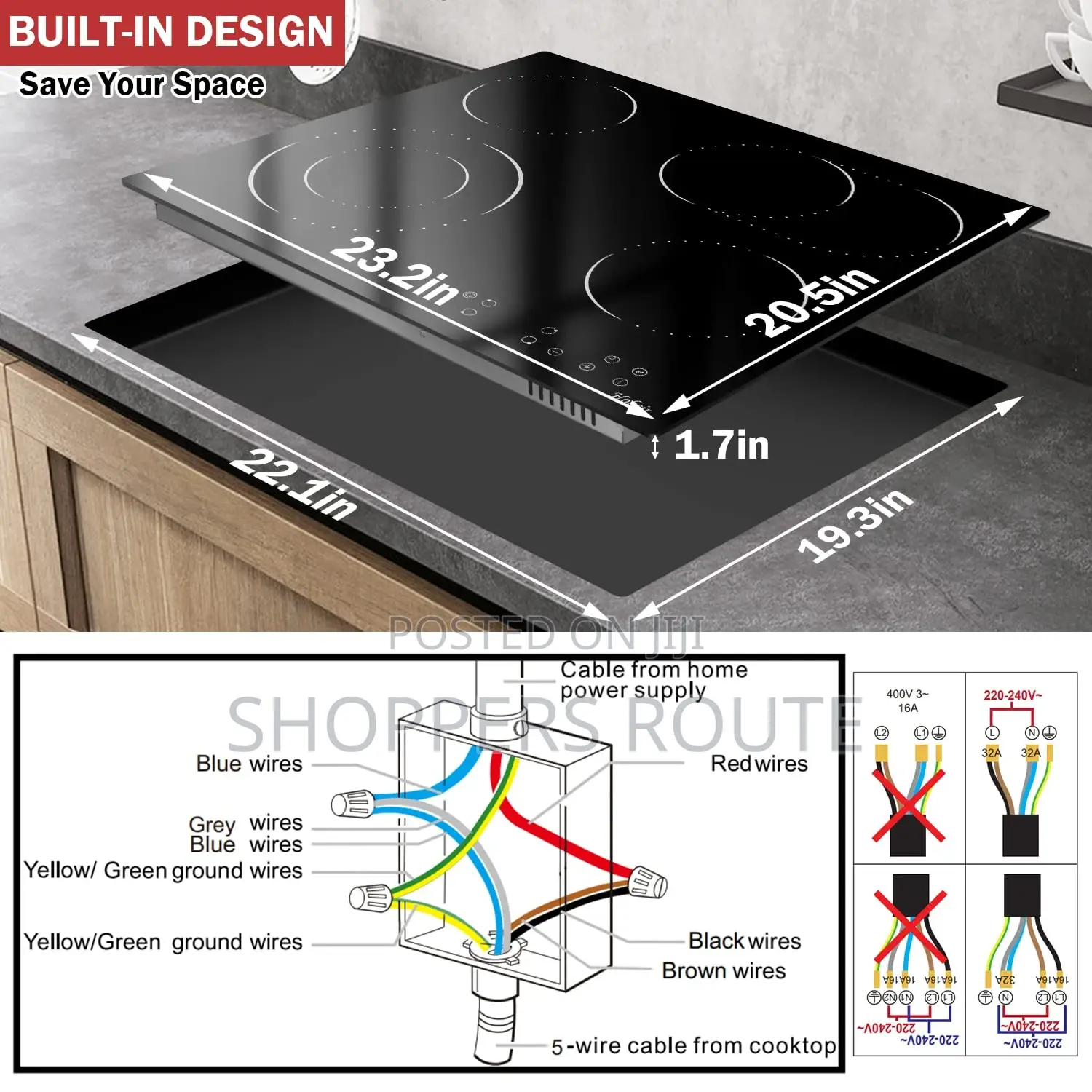 Sharp 4 Zones Built -In Electric Ceramic Hob/Cooker