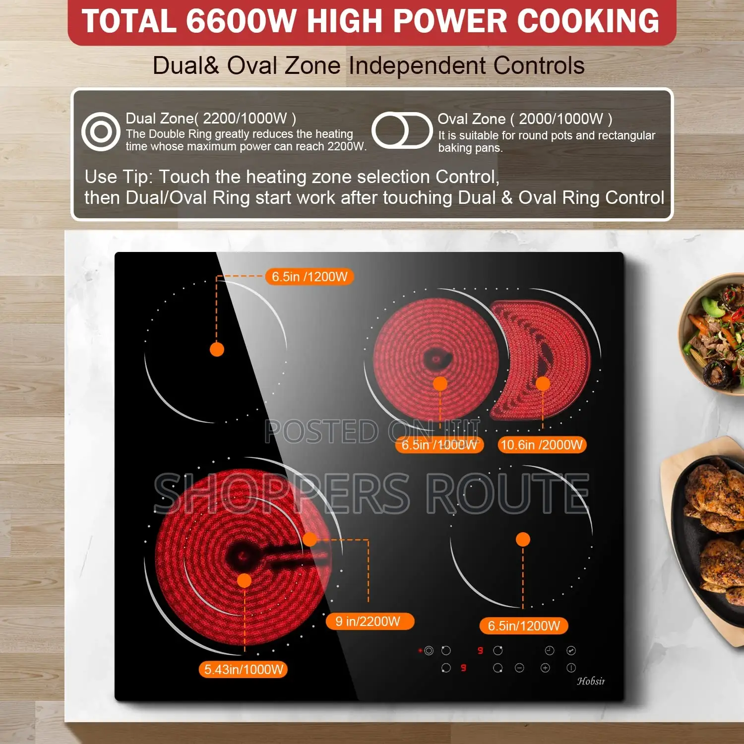 Sharp 4 Zones Built -In Electric Ceramic Hob/Cooker
