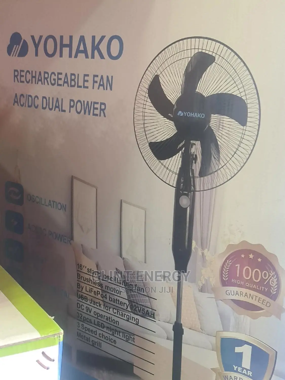 Yohako Rechargeable Solar Fan