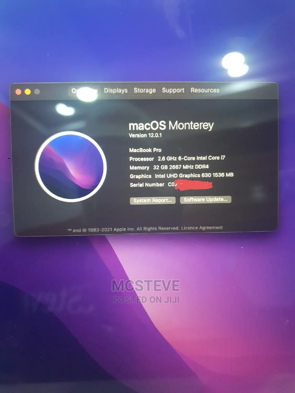 Laptop Apple MacBook Pro 2019 32GB Intel Core i7 SSD 512GB