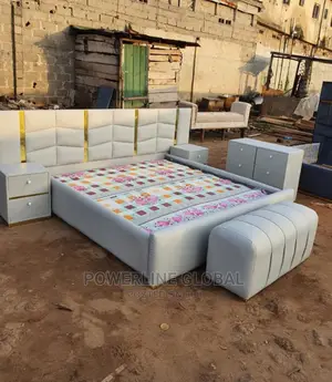 Bed Frame 6x6 With Side Drawers/ Footrest/ Dressing Mirror