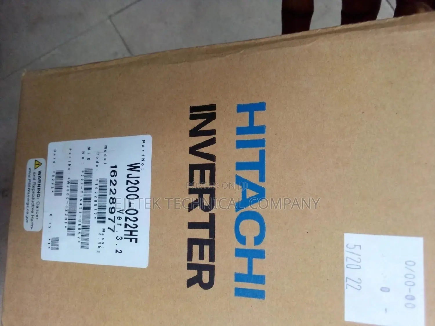 Hitachi Vfd Inverter 2.2kw/3hp 380v