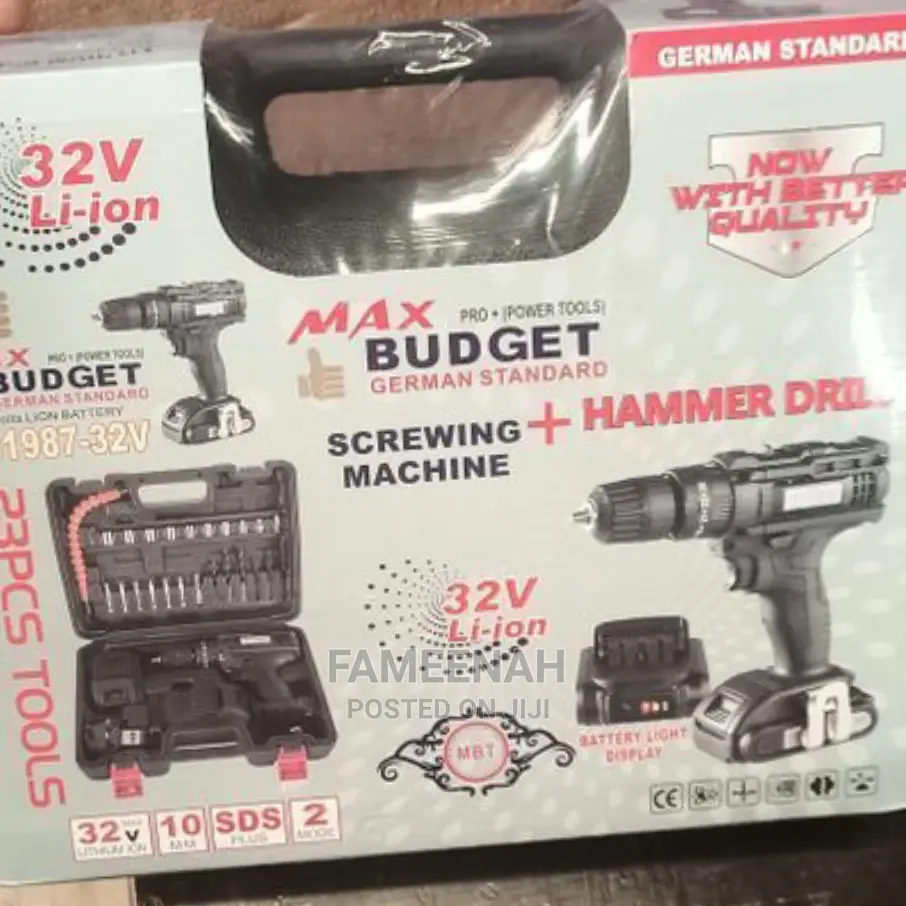 32V Cordless/Battery Screwing + Hammer Drill Machine