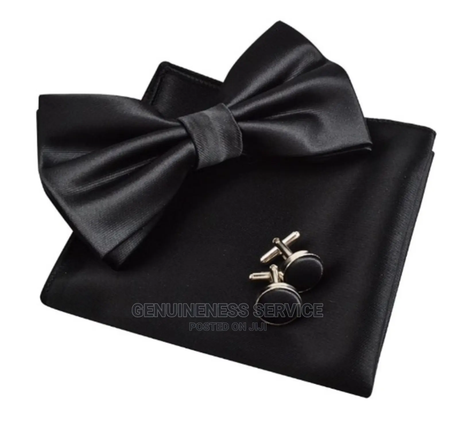 Men’S Bow Tie With Cufflinks and Pocket Square