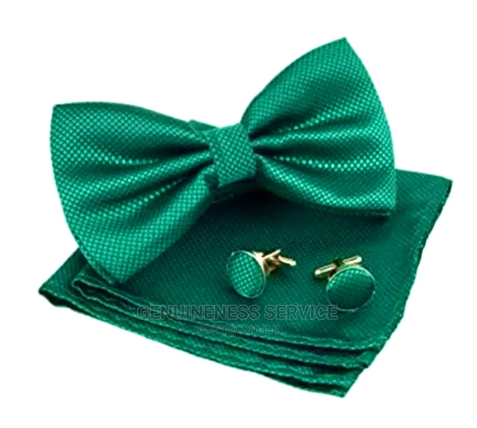Men’S Bow Tie With Cufflinks and Pocket Square