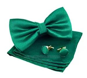 Men’S Bow Tie With Cufflinks and Pocket Square