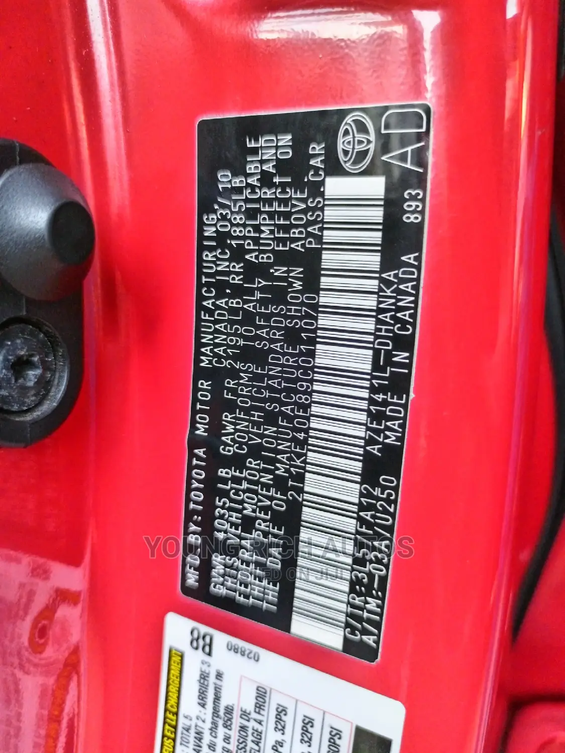 Toyota Matrix 2010 Red