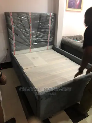 4.5 by 6 Suede Solid and Reliable Bedframe