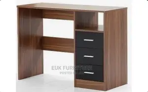 A Table and Three Drawers With a Shelf Opening