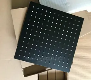 Rainfall Black Shower Head With Ceiling Rod