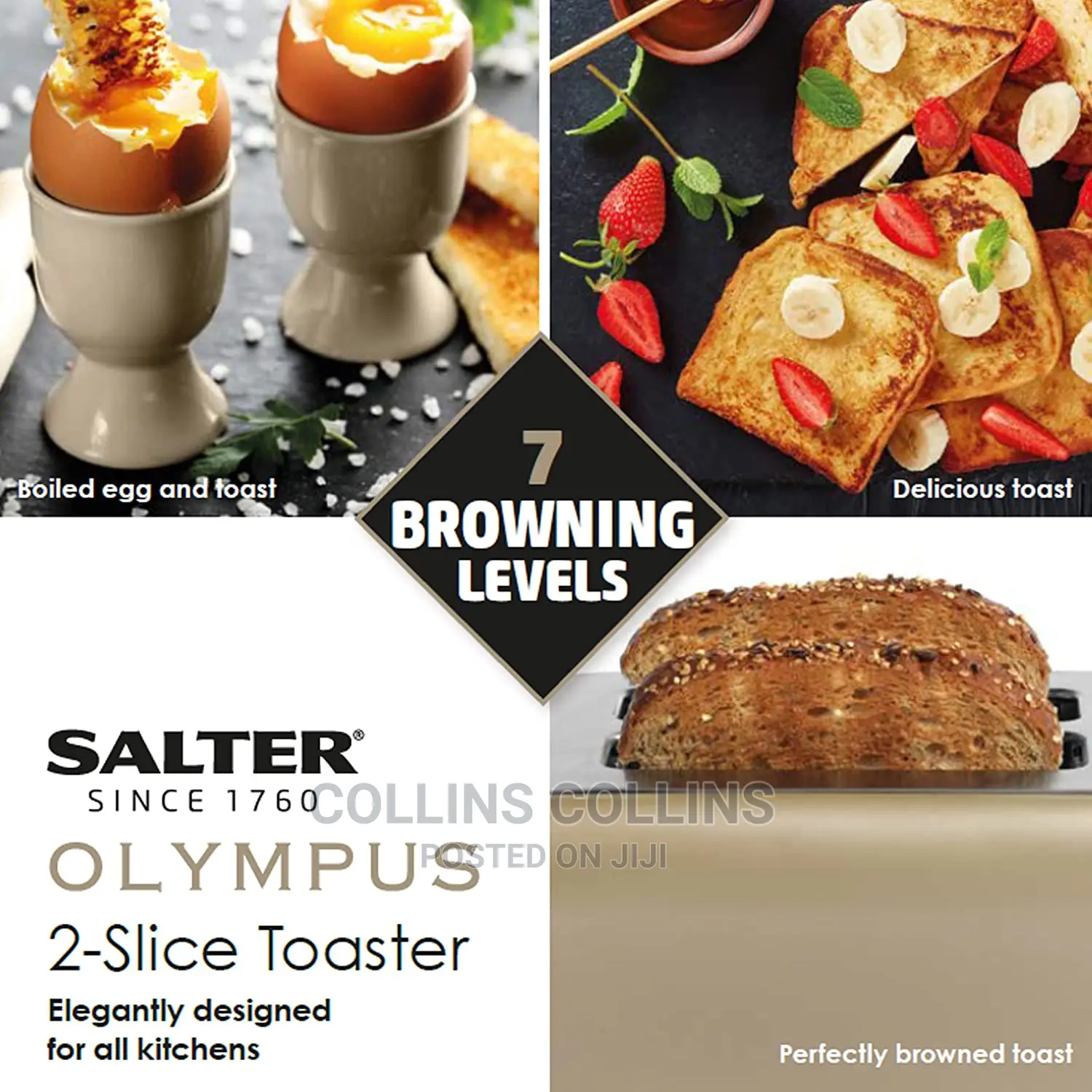 Salter EK4536GOLD Olympus 2 Slice Toaster
