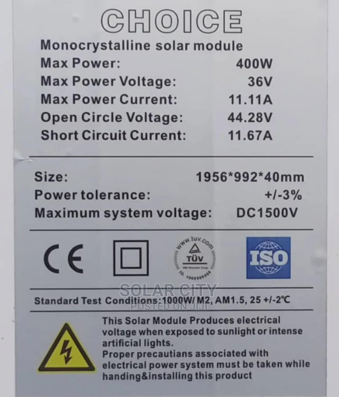 Solar Panels Mono 400watts Choice