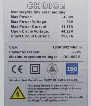 Solar Panels Mono 400watts Choice