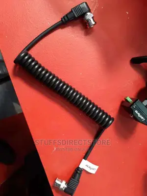 Lanparte Coiled SDI Cable With Right Angle Connectors (15")