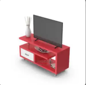 Red and White Color Tv Stand