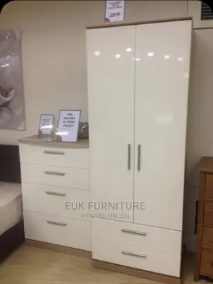 Glossy Wardrobe and Glossy Chest of Drawers ( High Quality )