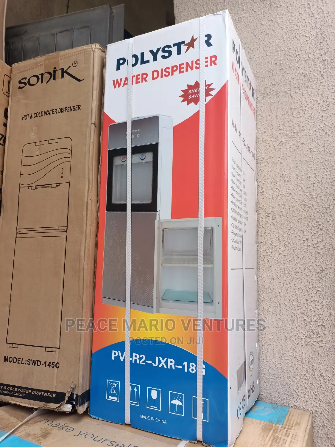 Polystar Water Dispenser With Child Lock and Mini Freezer.