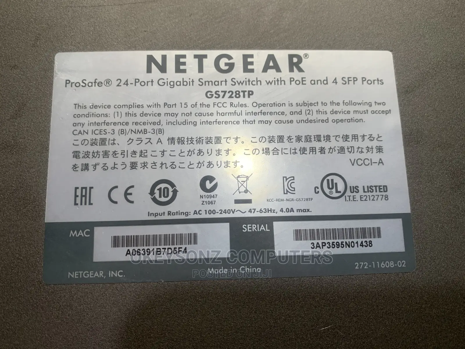 NETGEAR Prosafe 24ports Gigabit Smart Switch With Poe
