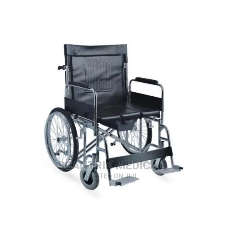 Portable Wheelchair With Commode Seat Cushion and Pot