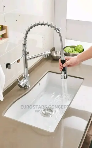 Pure Stainless Steel Kitchen Sink Double Taps