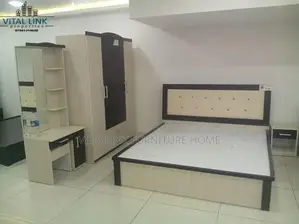 Well Design Set of Bed Frame and Wardrobe