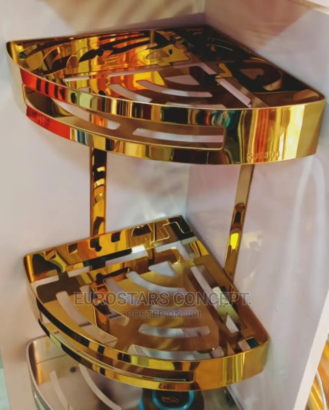 Double Pure Gold Basket Shelf