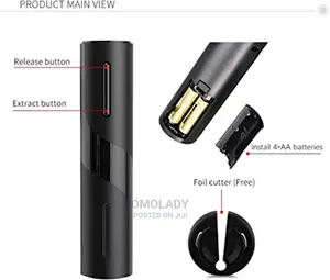 Rechargeable Electric Wine Opener - Black - 1000mah