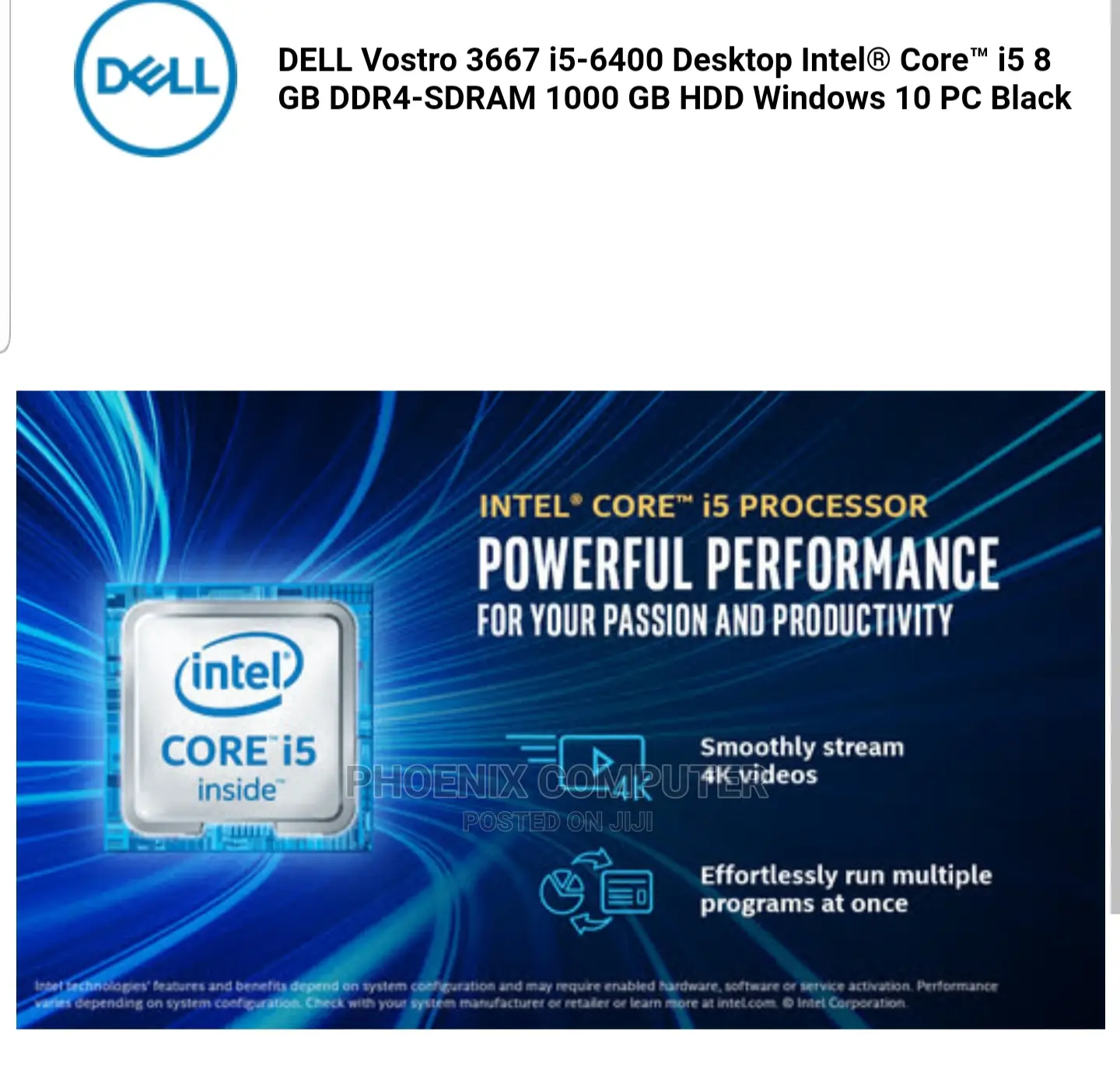 Desktop Computer Dell 8GB Intel Core I5 HDD 1T