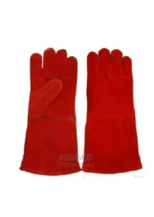 Red Leather Hand Gloves 1 Pairs