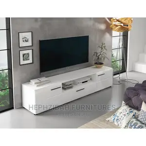 White Television Stand With Drawers and Doors