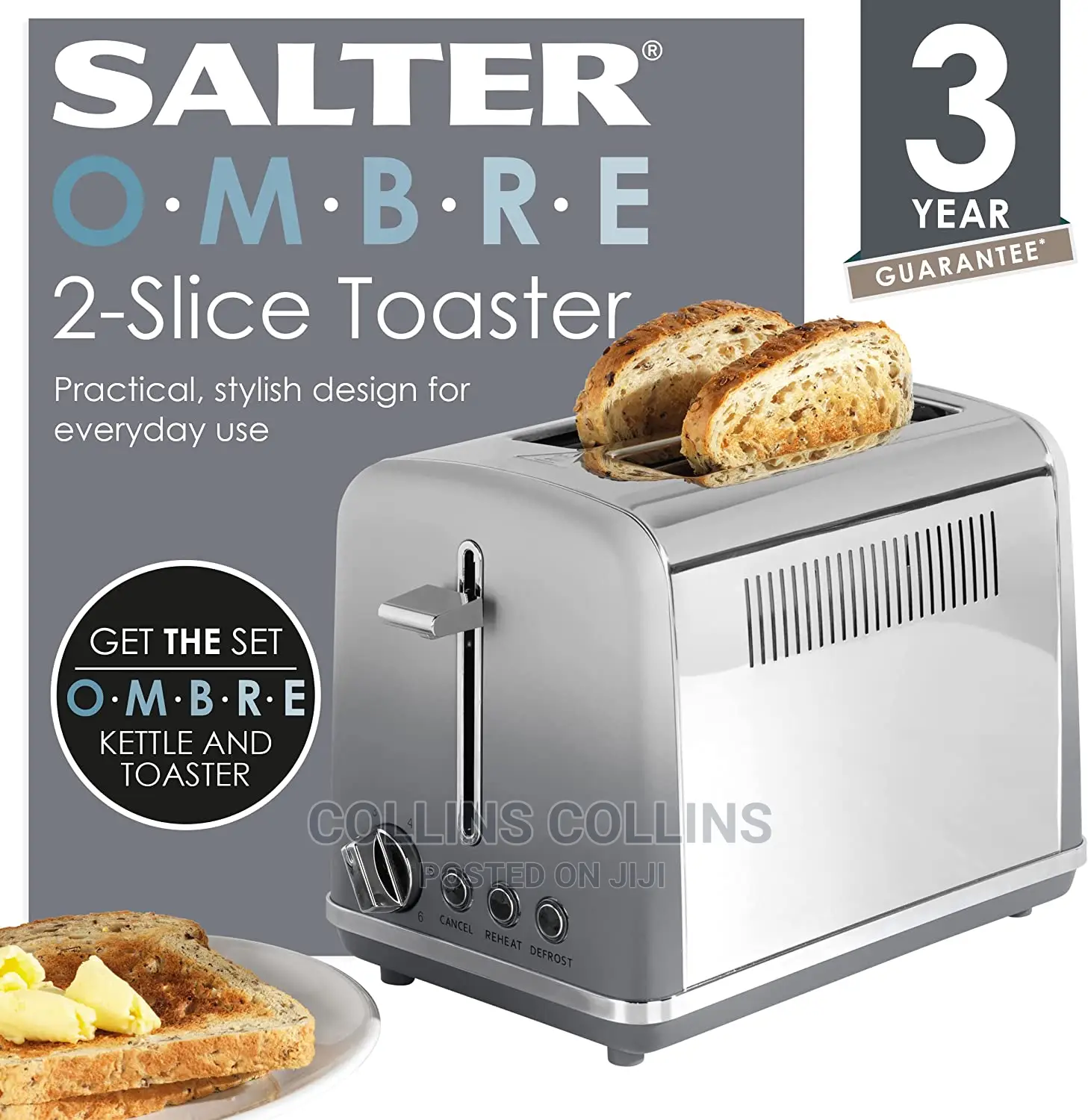 Salter EK4324MATOMBRE Gradient Ombre 2-Slice Toaster