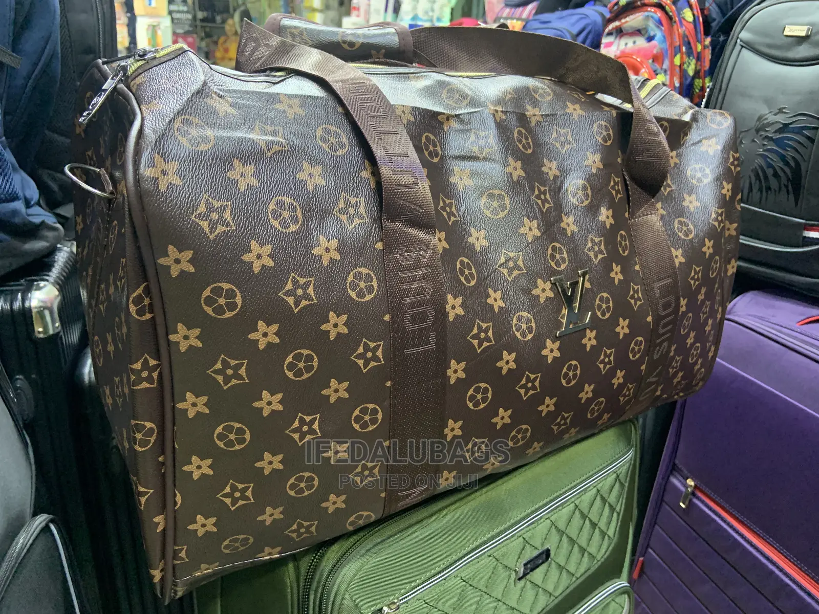 Medium Size Lv Inspired Duffle Traveling Luggage